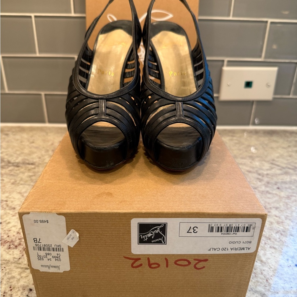Christian Louboutin Black Strappy Heels